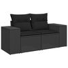 vidaXL 10 Piece Garden Sofa Set with Cushions Black Poly Rattan Acacia