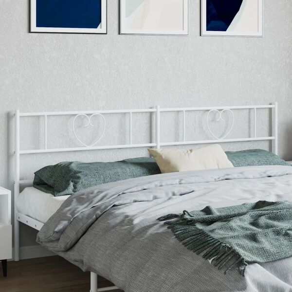 vidaXL Metal Headboard White 193 cm