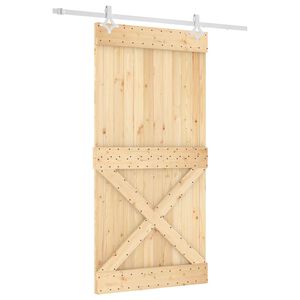 vidaXL Sliding Door 100 x 210 cm Solid Pine Wood (Untreated)