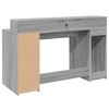 vidaXL Desk with LED Lights Grey Sonoma 140x55x91 cm Engineered Wood
