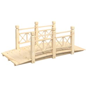 vidaXL Garden Bridge with Railings 150x67x56cm Solid Wood Spruce