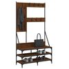 vidaXL Clothes Rack with Shoe Storage Brown Oak 100x40x184 cm