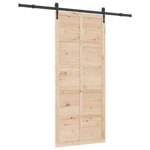vidaXL Sliding Door Natural 100 x 208 cm Solid Pine Wood