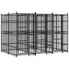 vidaXL Dog Kennel | Black | Powder-coated Steel | Durable | Dog Kennel