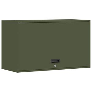 vidaXL Wall Cabinet for Garage with Gas-lift Door Olive green