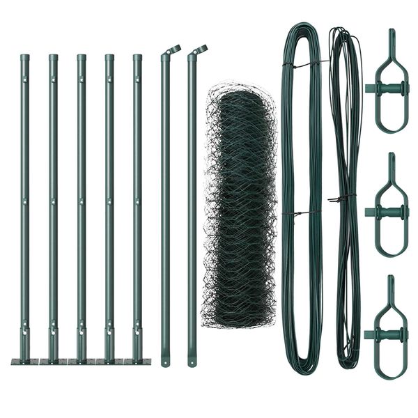 vidaXL Fence Post Green 10 x 0.8 m (36 mm mesh) Steel and PVC