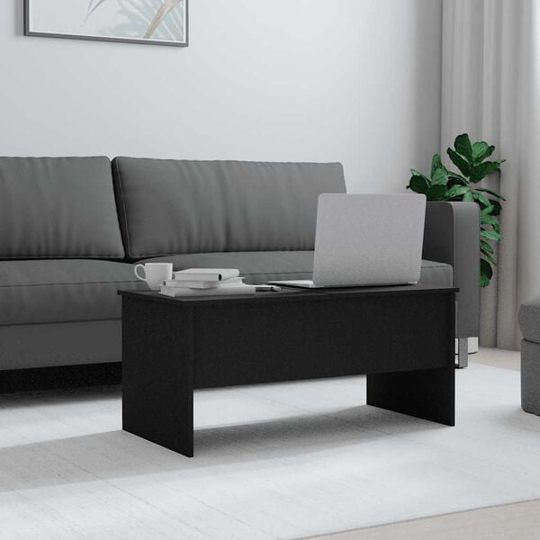 vidaXL Coffee Table Black 102x50.5x46.5 cm Engineered Wood