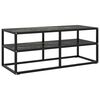 vidaXL TV Cabinet Black with Black Marble Glass 100x40x40 cm