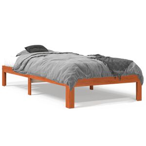 vidaXL Bed Frame without Mattress Wax Brown 75x190 cm Small Single Solid Wood Pine