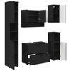 vidaXL Bathroom Furniture Set 5 pcs Black Engineered Wood and Metal