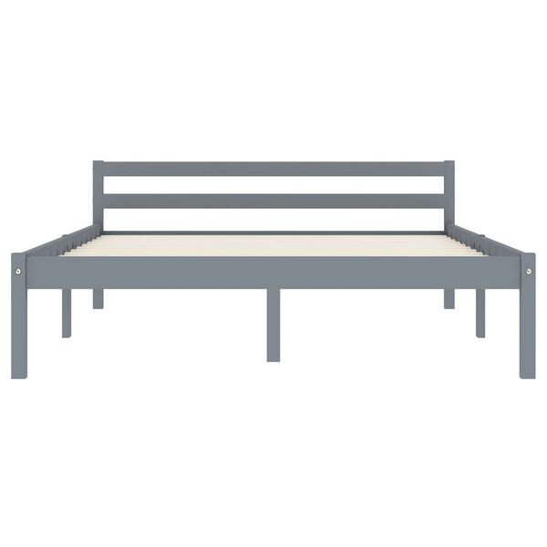 vidaXL Bed Frame without Mattress Grey Solid Pine Wood 140x200 cm (283199+2x321989)