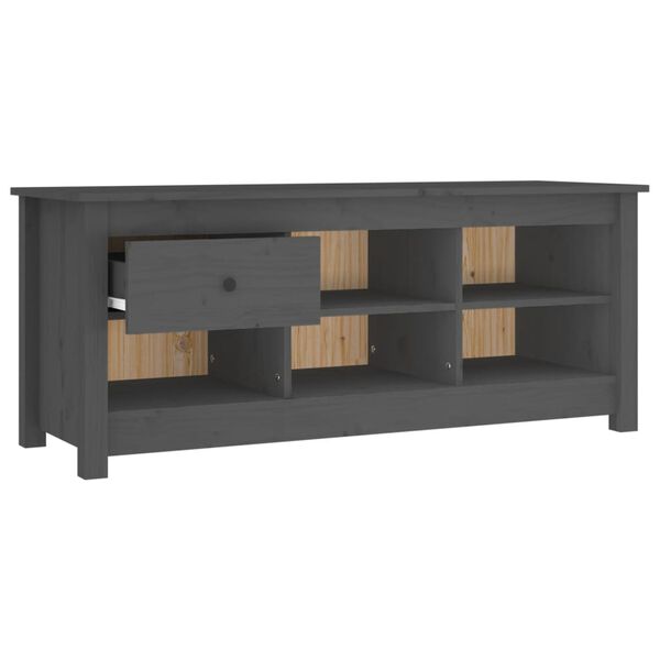 vidaXL Shoe Cabinet Grey 110x38x45.5 cm Solid Wood Pine