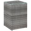 vidaXL Side Tables 3 pcs with Glass Top Grey Poly Rattan
