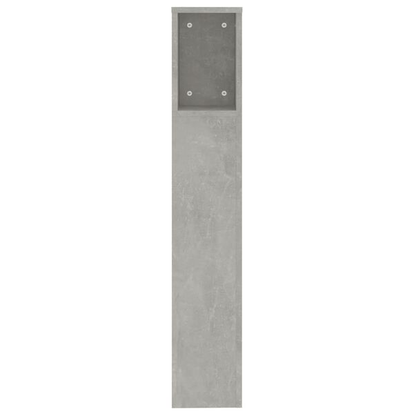 vidaXL Headboard Cabinet Concrete Grey 200x18.5x104.5 cm