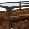 vidaXL Coffee Table with Glass Top Smoked Oak 98.5x50x45 cm Steel