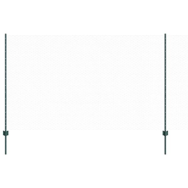 vidaXL Fence with Post Green 1.4 x 25 m Steel