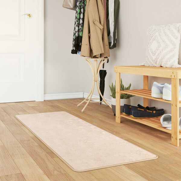 vidaXL Rug Print Cream 200 x 50 cm Polyester and PVC
