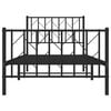 vidaXL Metal Bed Frame without Mattress with Footboard Black 90x190cm
