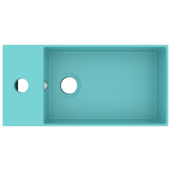 vidaXL Bathroom Sink with Overflow Ceramic Light Green