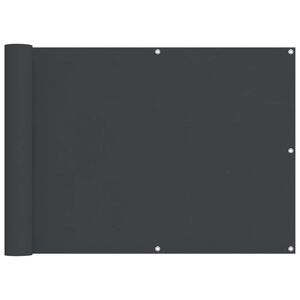 vidaXL Balcony Screen Black 75 x 200 cm PU coated oxford alu
