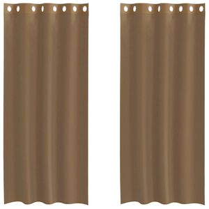 vidaXL Voile Curtains with Grommets 2 pcs Light Brown