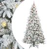 vidaXL Artificial Hinged Christmas Tree White 240 cm PE and PVC