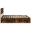 vidaXL Bed Frame Smoked Oak 200 x 200 cm Solid Pine Wood