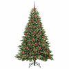 vidaXL Artificial Christmas Tree with 300 LEDs Green 180 cm PE and PVC