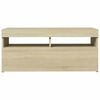 vidaXL TV Cabinet with LED Lights Sonoma Oak 90x35x40 cm