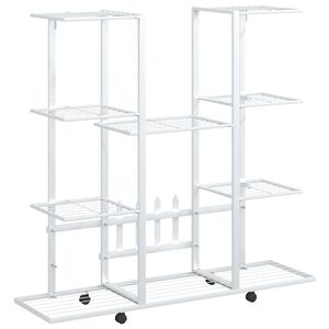 vidaXL Flower Stand | White | Powder-coated iron | Tall | Flower Stand