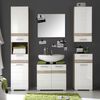Trendteam Bath Storage Cabinet Set-One White and Light San Remo Oak