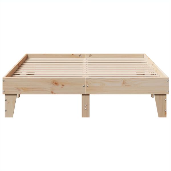 vidaXL Bed Frame without Mattress 150x200 cm King Size Solid Wood Pine
