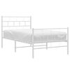 vidaXL Metal Bed Frame without Mattress with Footboard White 90x190cm