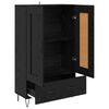 vidaXL Highboard Black Oak 69.5 x 31 x 115 cm Engineered Wood