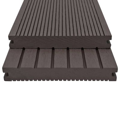vidaXL WPC Solid Decking Boards with Accessories 26m² 2.2m Dark Brown