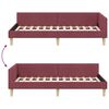 vidaXL Corner Bed Frame with Headboard Wine Red 90 x 190 cm Fabric