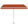 vidaXL Freestanding Manual Retractable Awning 350x250 cm Orange/Brown