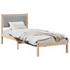 vidaXL Bed Frame with Headboard Light Grey 80 x 190 cm Solid Pine Wood
