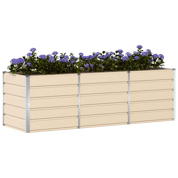 vidaXL Planter Ivory 240 x 80 x 75 cm Steel