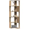 vidaXL Corner Bookcase 5-Tier Artisian Oak 50x50x179 cm Engineered Wood