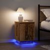 vidaXL Bedside Cabinets with LED Lights&nbsp;2 pcs Old Wood 38x34x50 cm