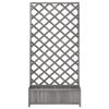 vidaXL Planter with Trellis Grey Solid Wood Fir