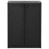 vidaXL Garden Storage Cabinet Black 65x45x88 cm PP Rattan