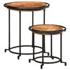vidaXL 2 Piece Side Table Set Solid Wood Acacia