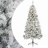 vidaXL Artificial Hinged Christmas Tree 210 cm 300 LEDs Warm White