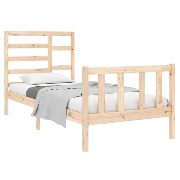 vidaXL Bed Frame without Mattress Solid Wood 90x190 cm Single