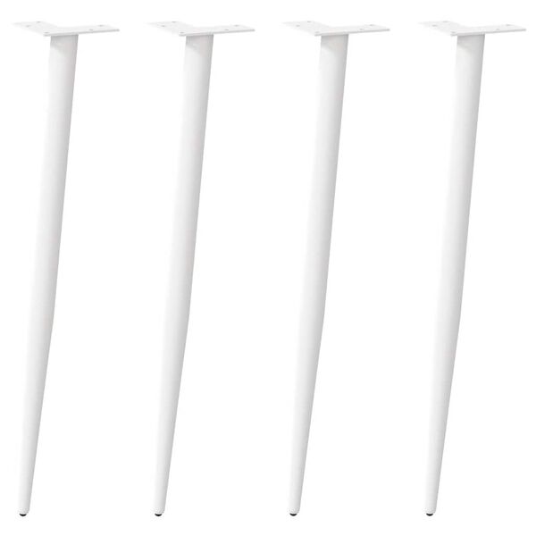 vidaXL Console Table Legs Conical Shape 4 pcs White 72-73 cm Steel