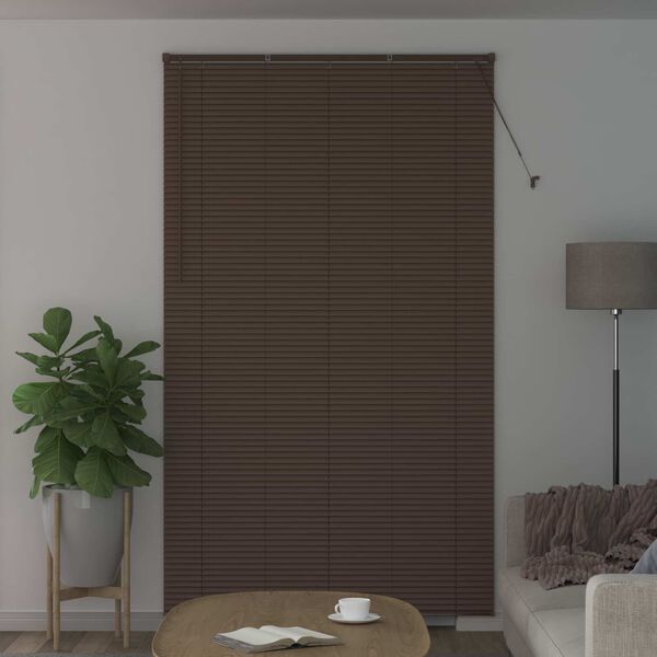 vidaXL Venetian Blind Manual Dark Brown with Pattern 213 x 130 cm PVC