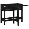 vidaXL Garden Planter with Folding Tabletop Black Solid Wood Pine
