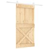 vidaXL Sliding Door Natural and White 100 x 210 cm Solid Pine Wood